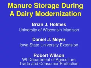 Manure Storage During A Dairy Modernization