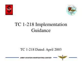 TC 1-218 Implementation Guidance
