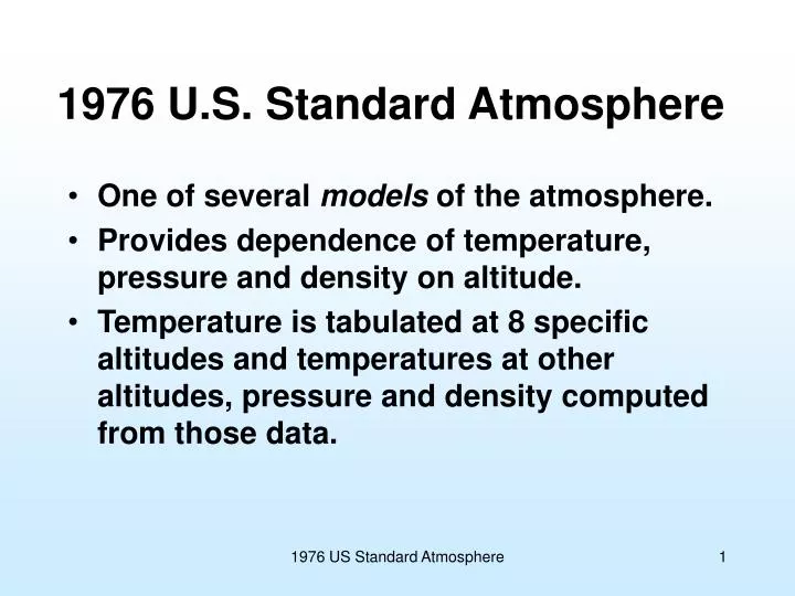 1976 u s standard atmosphere