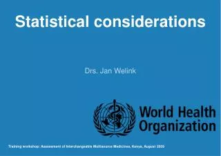 Statistical considerations