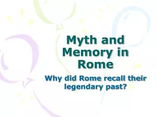 myth and memory in rome