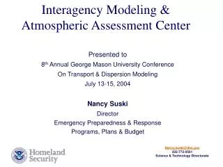 Interagency Modeling &amp; Atmospheric Assessment Center