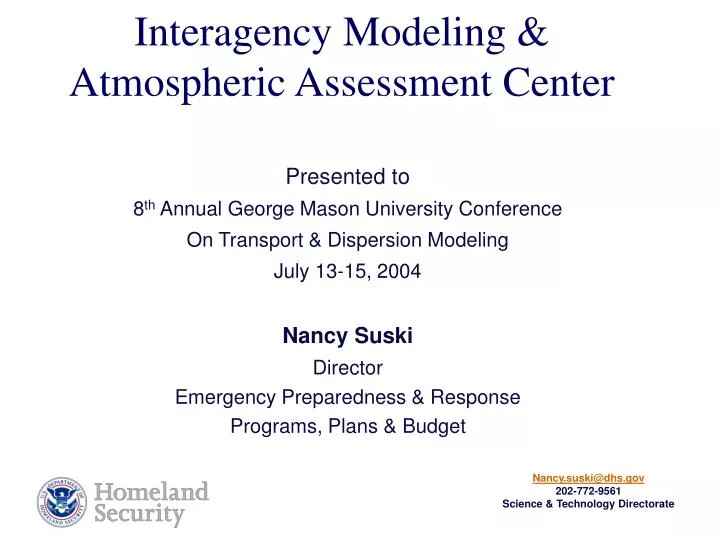interagency modeling atmospheric assessment center
