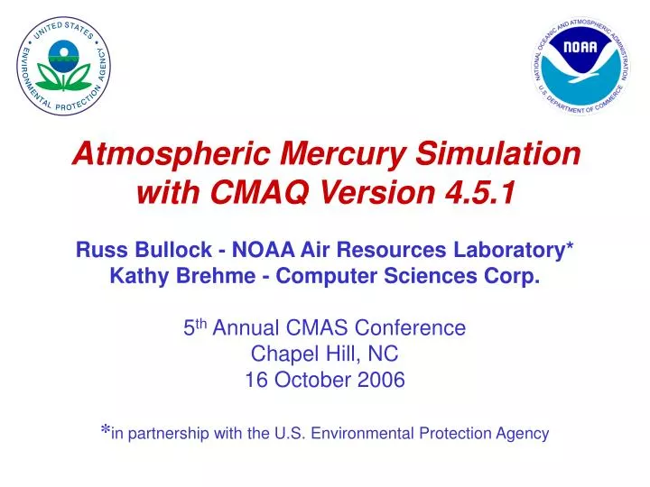 atmospheric mercury simulation with cmaq version 4 5 1