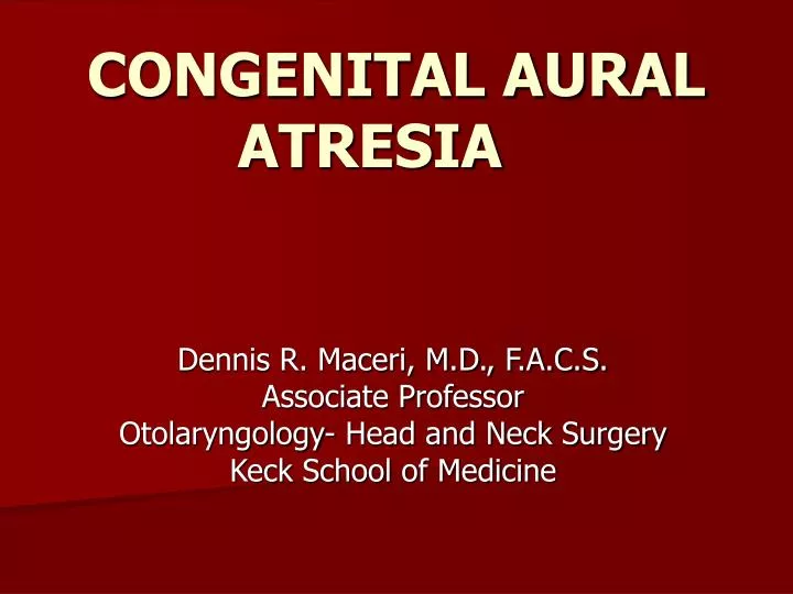 congenital aural atresia