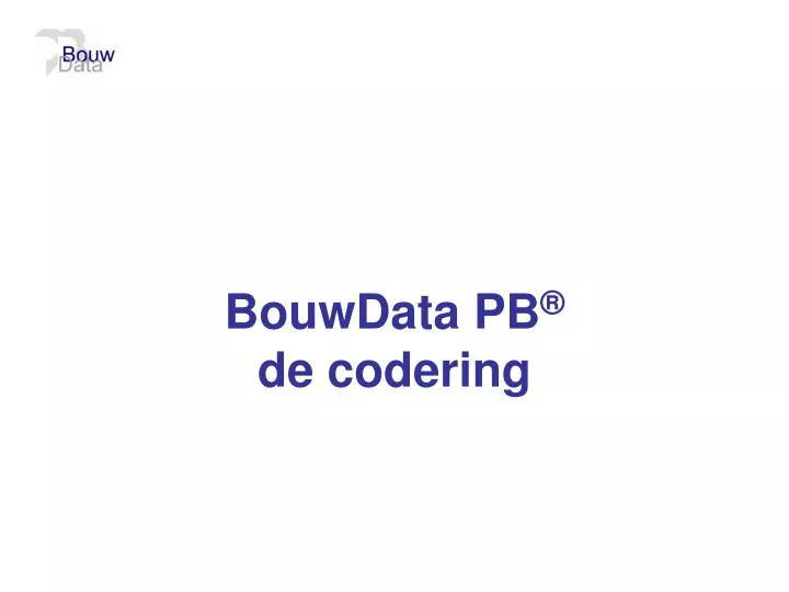 bouwdata pb de codering