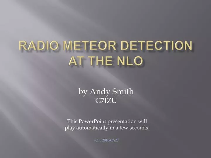 radio meteor detection at the nlo