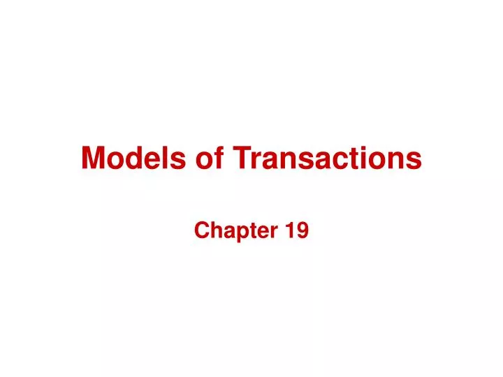 models of transactions