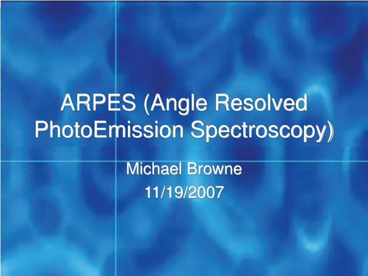 arpes angle resolved photoemission spectroscopy