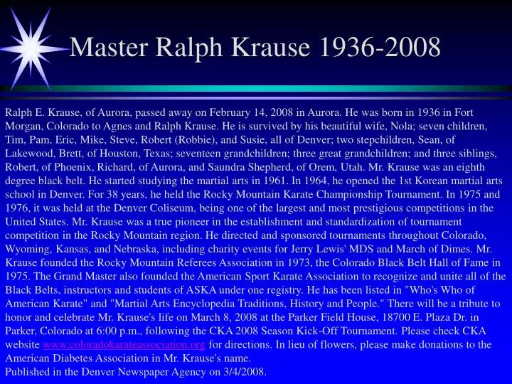 master ralph krause 1936 2008
