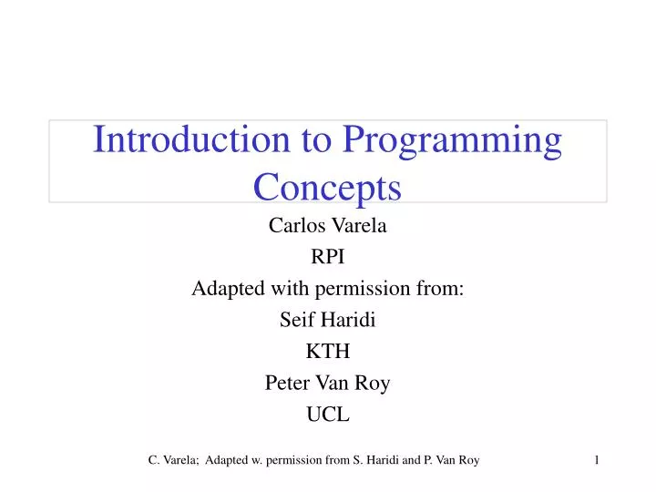 introduction to programming concepts