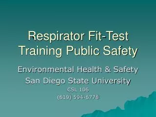 Respirator Fit-Test Training Public Safety