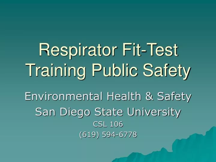 respirator fit test training public safety