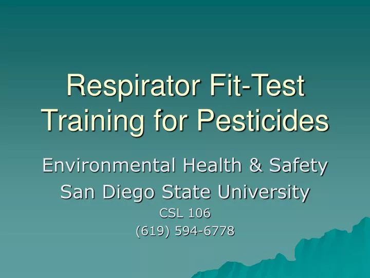 respirator fit test training for pesticides