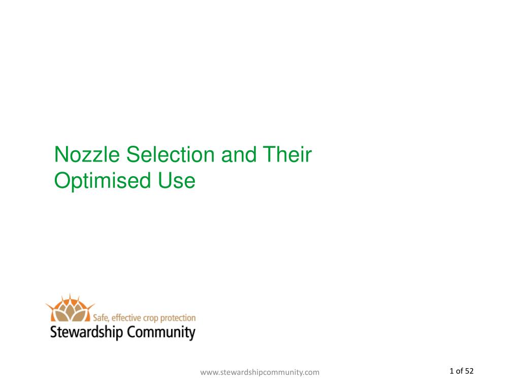 PPT - Nozzle Selection and Their Optimised Use PowerPoint Presentation ...