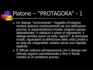 Platone – “PROTAGORA” - 1