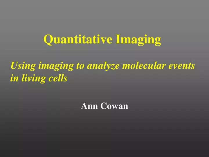 quantitative imaging