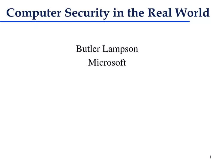 computer security in the real world