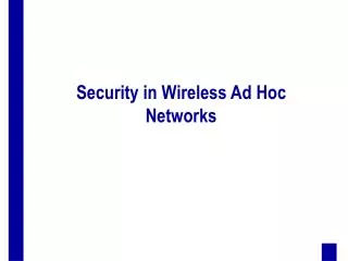 Security in Wireless Ad Hoc Networks