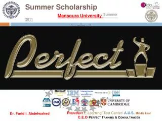 Summer Scholarship Mansoura University Summer 2011