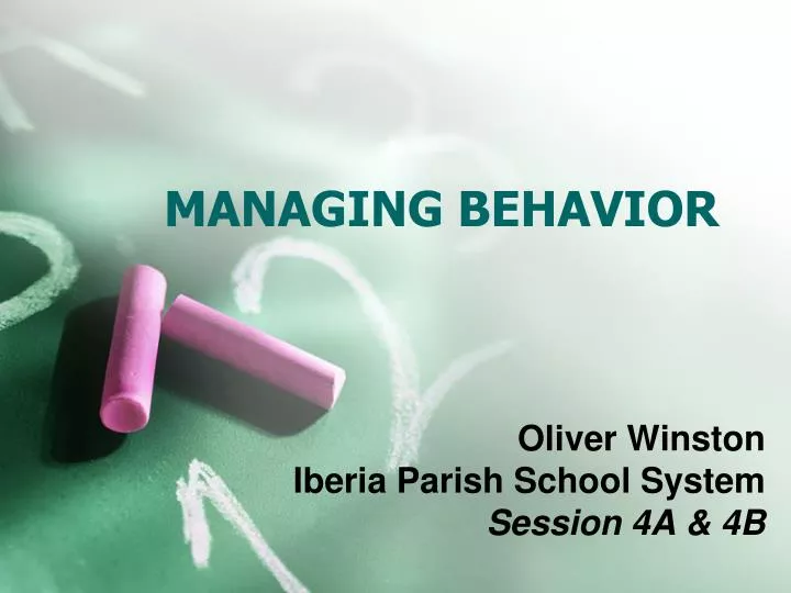 managing behavior