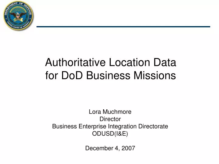 authoritative location data for dod business missions