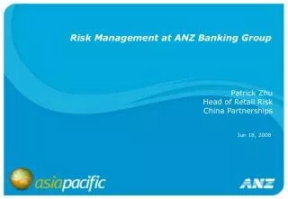 Risk Management at ANZ Banking Group