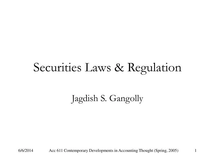 securities laws regulation