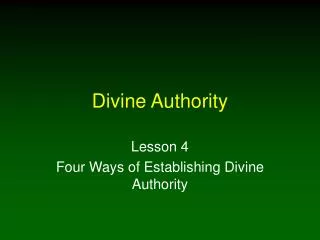 Divine Authority