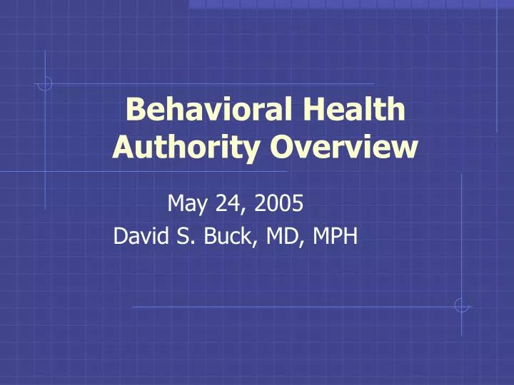 behavioral health authority overview