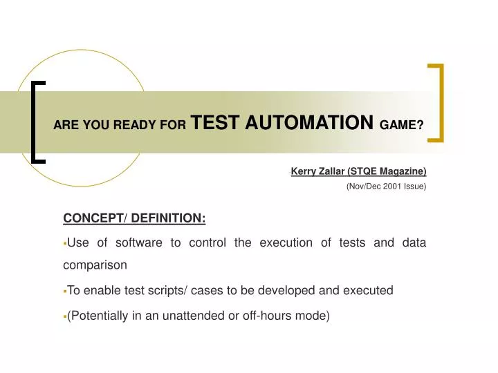 are you ready for test automation game