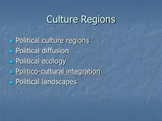 Culture Regions
