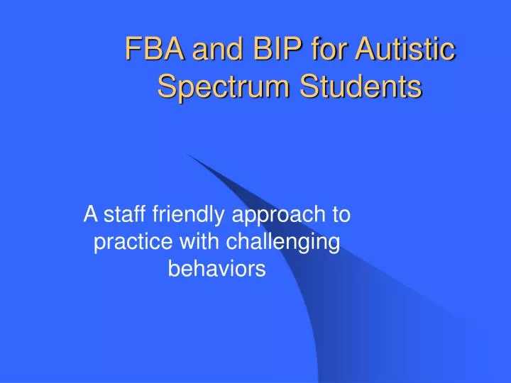 fba and bip for autistic spectrum students
