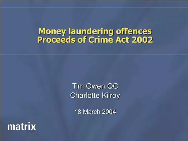 money laundering offences proceeds of crime act 2002
