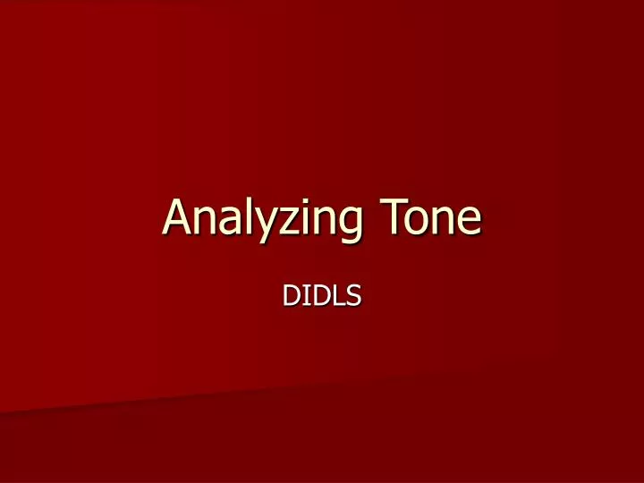 analyzing tone