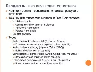 Regimes in less developed countries