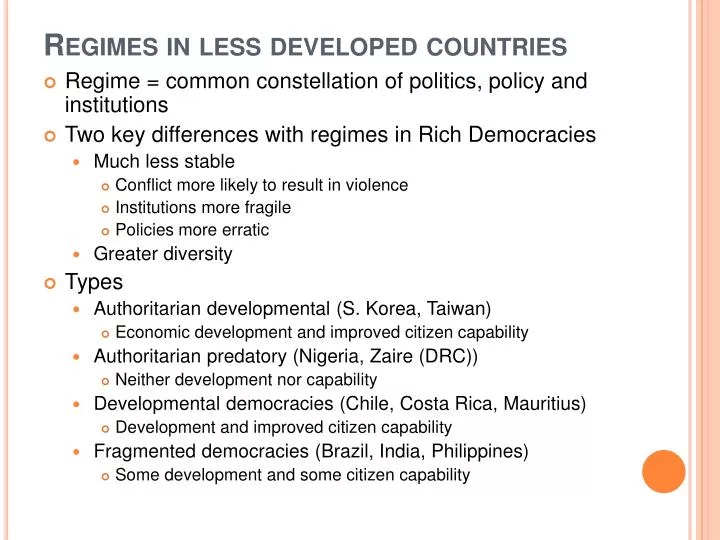 regimes in less developed countries