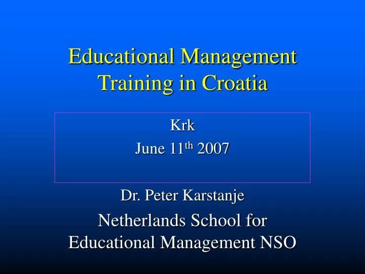 educational management training in croatia