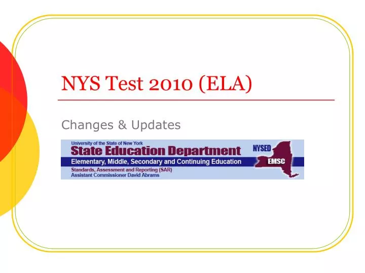 PPT NYS Test 2010 (ELA) PowerPoint Presentation, free download ID