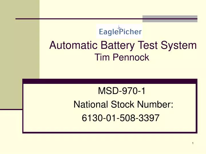 automatic battery test system tim pennock
