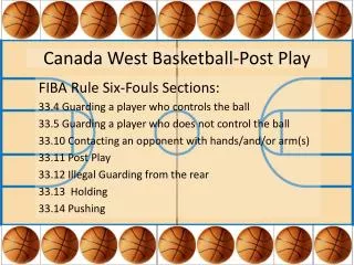 Canada West Basketball-Post Play