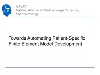 Towards Automating Patient-Specific Finite Element Model Development