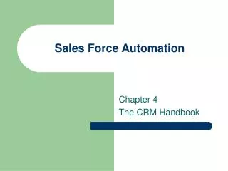 Sales Force Automation
