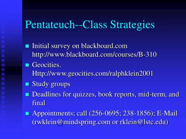 pentateuch class strategies