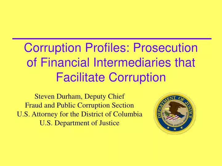 corruption profiles prosecution of financial intermediaries that facilitate corruption