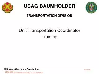 Unit Transportation Coordinator Training