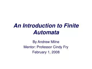 an introduction to finite automata