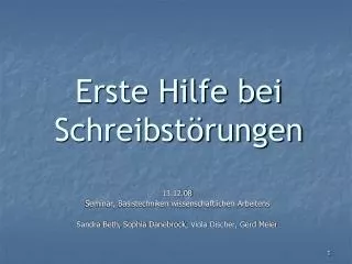 erste hilfe bei schreibst rungen