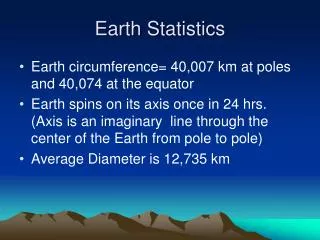 Earth Statistics