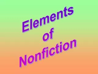 Elements of Nonfiction